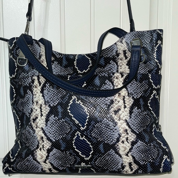 Vince Camuto Handbags - Vince Camuto Snake Embossed Leather Tote -Emely BLUE MULTI
